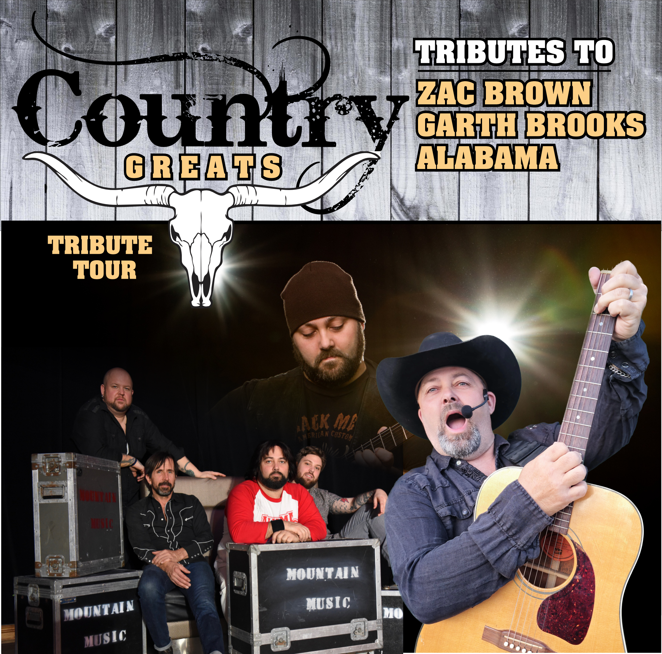 Country Greats - Tributes to Zac Brown Band, Garth Brooks & Alabama